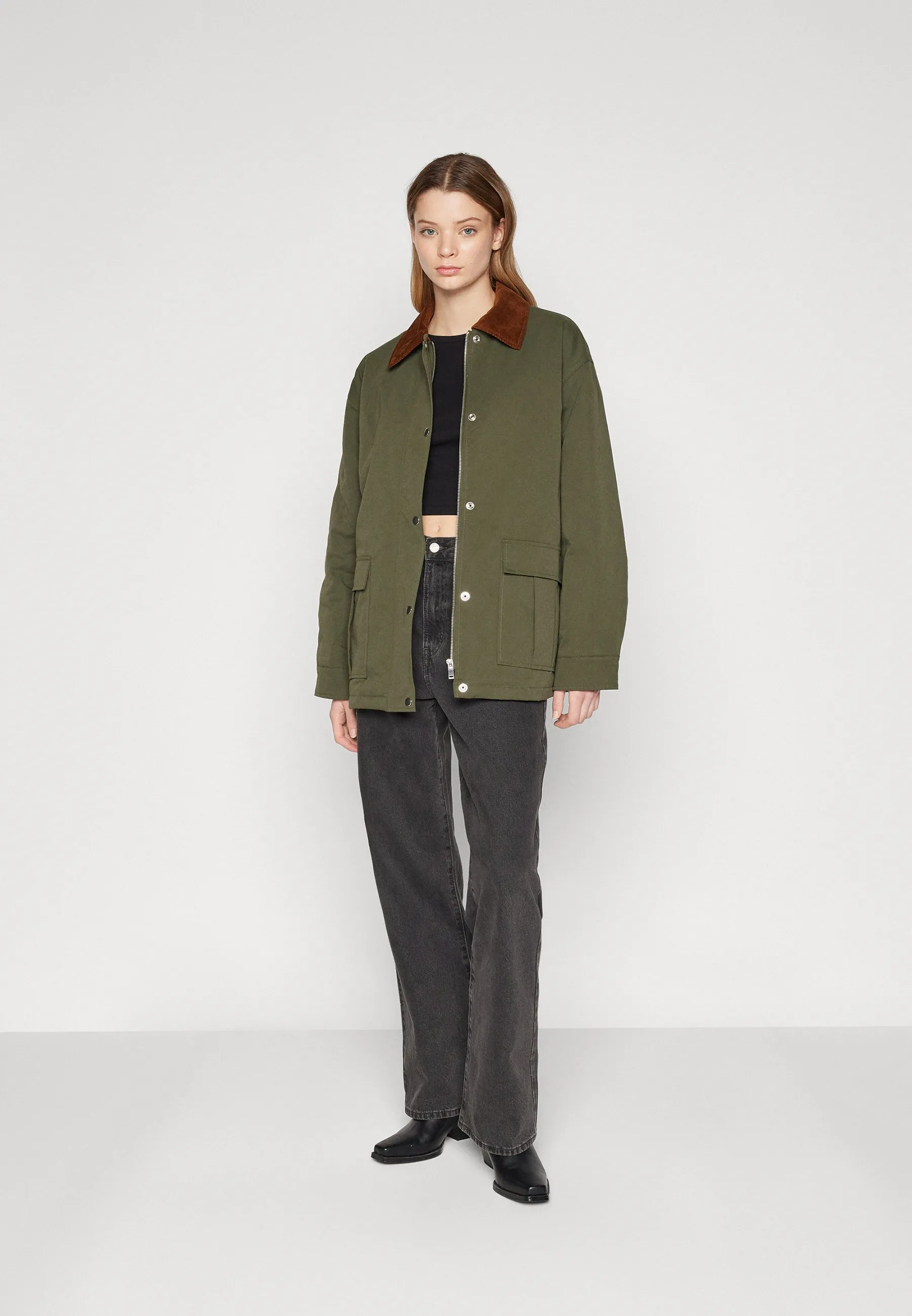 PCMARTHA CORDUROY COLLAR JACKET - Parka