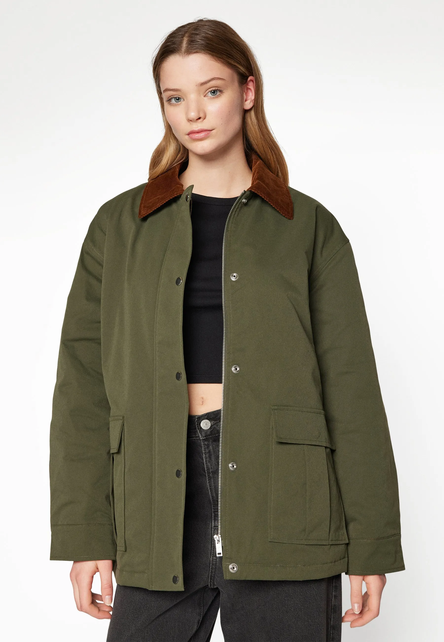 PCMARTHA CORDUROY COLLAR JACKET - Parka