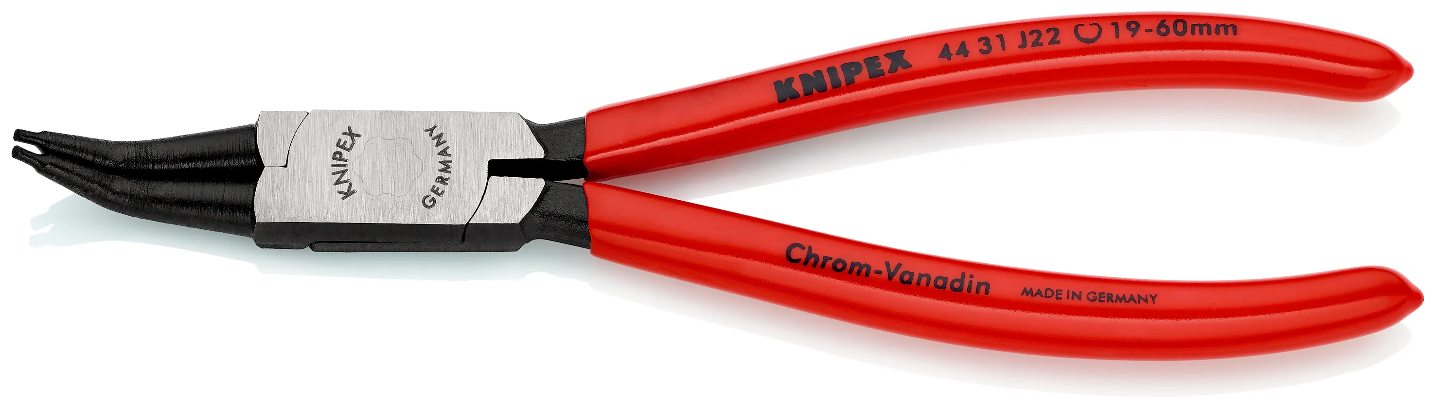 Pinze per anelli elastici Knipex in Acciaio speciale per utensili di qualità, lungh. 180 mm Ad angolo retto