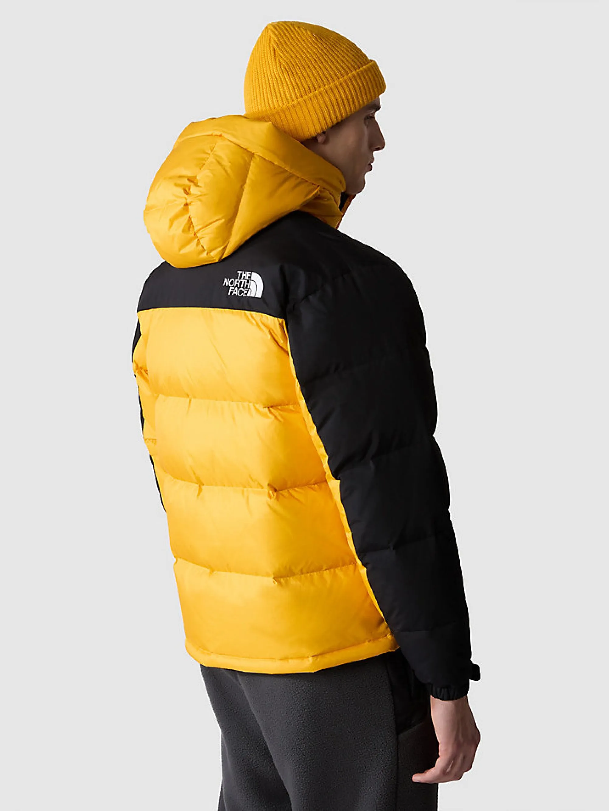 Piumino con Cappuccio Color Block Himalayan Oro/Nero