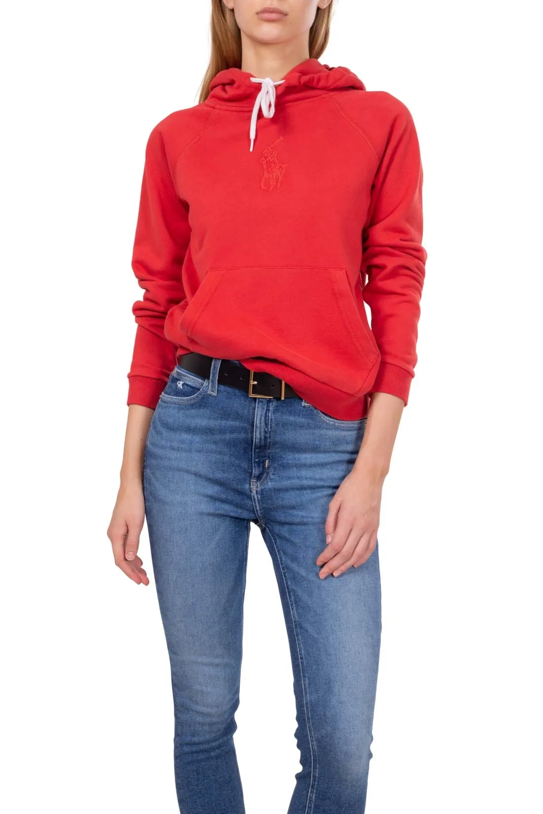POLO RALPH LAUREN Felpa donna con cappuccio e maniche a raglan
