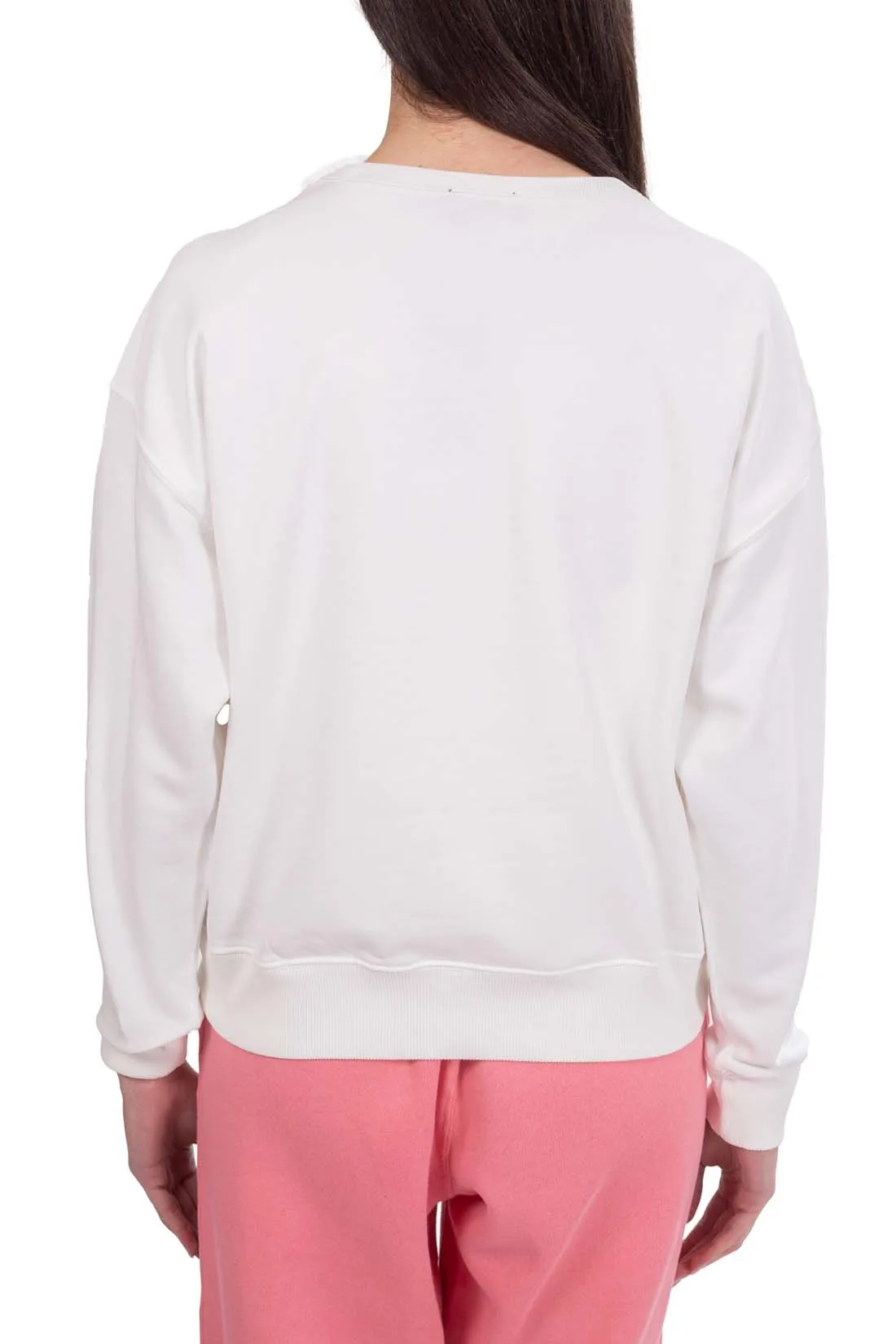 POLO RALPH LAUREN Felpa donna con logo in corda a contrasto