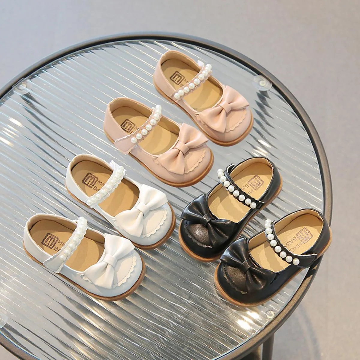 Primavera estate carino nodo a farfalla scarpe per bambini per ragazza moda perline cinturino con cinturino Mary Jane scarpe scu