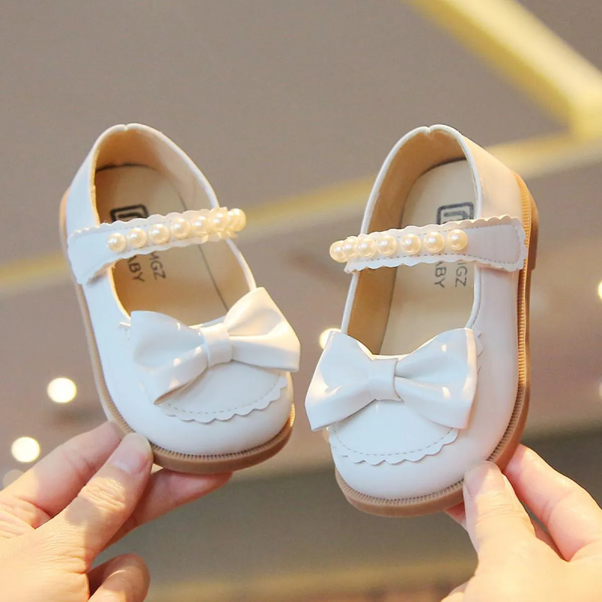 Primavera estate carino nodo a farfalla scarpe per bambini per ragazza moda perline cinturino con cinturino Mary Jane scarpe scu