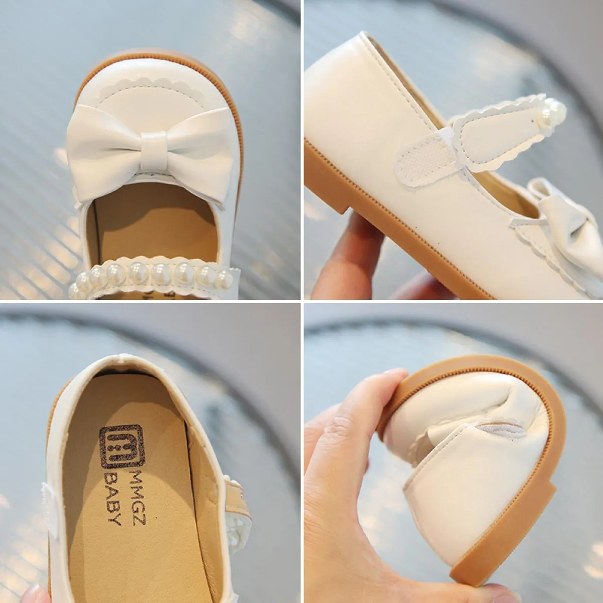 Primavera estate carino nodo a farfalla scarpe per bambini per ragazza moda perline cinturino con cinturino Mary Jane scarpe scu