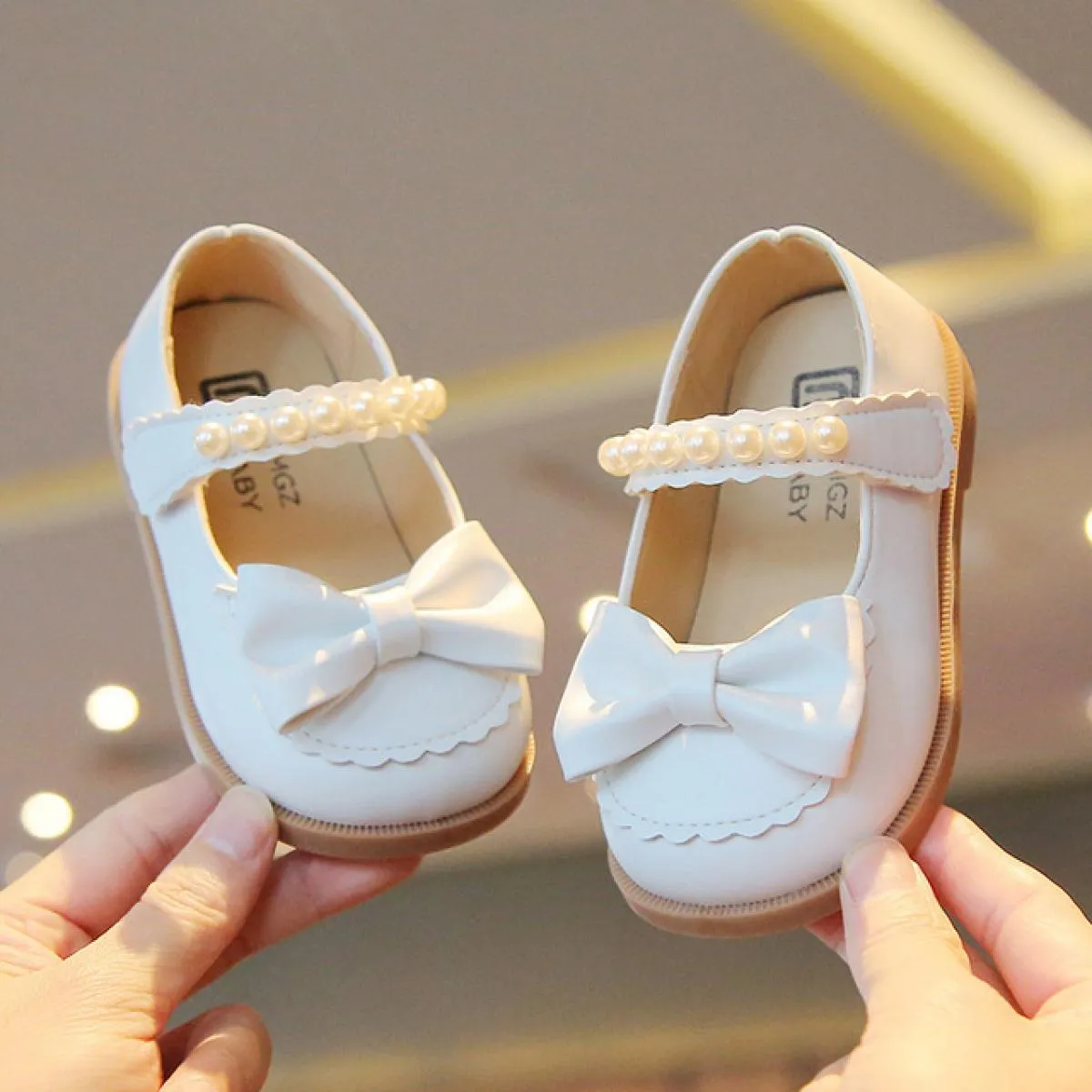 Primavera estate carino nodo a farfalla scarpe per bambini per ragazza moda perline cinturino con cinturino Mary Jane scarpe scu