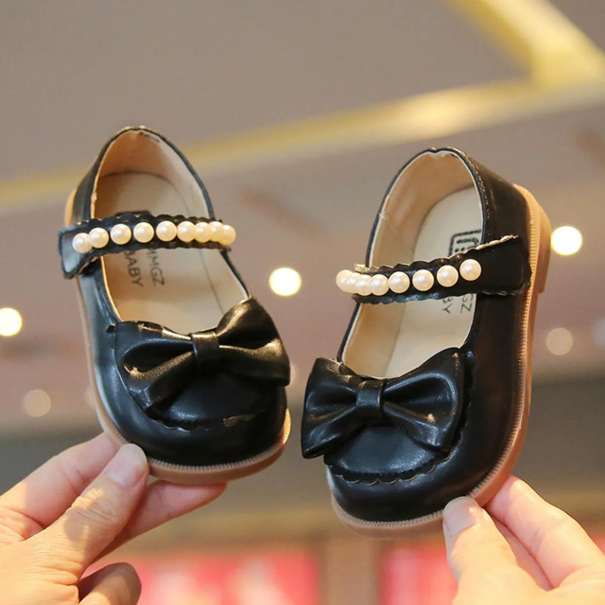 Primavera estate carino nodo a farfalla scarpe per bambini per ragazza moda perline cinturino con cinturino Mary Jane scarpe scu