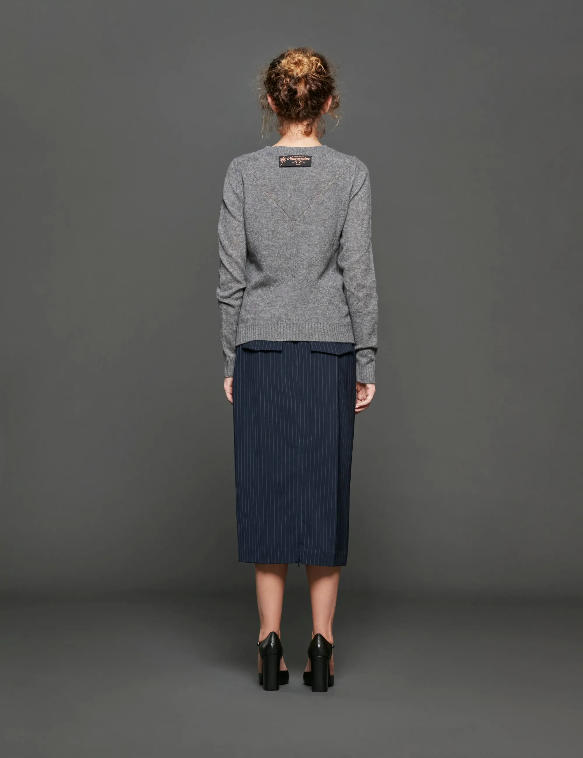 pull girocollo cashmere grigio