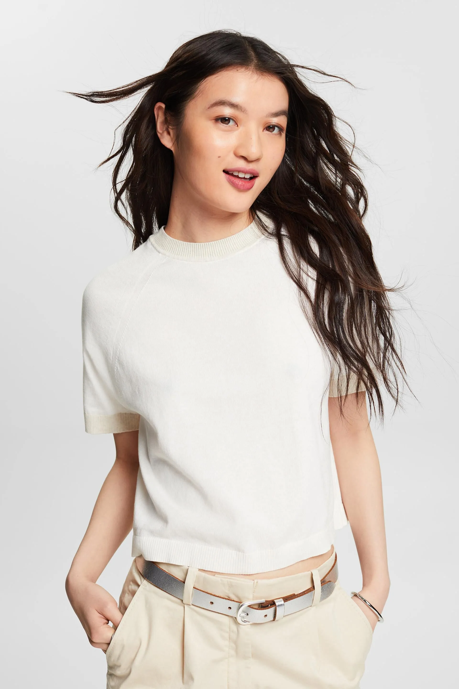Pullover a maniche corte bicolore