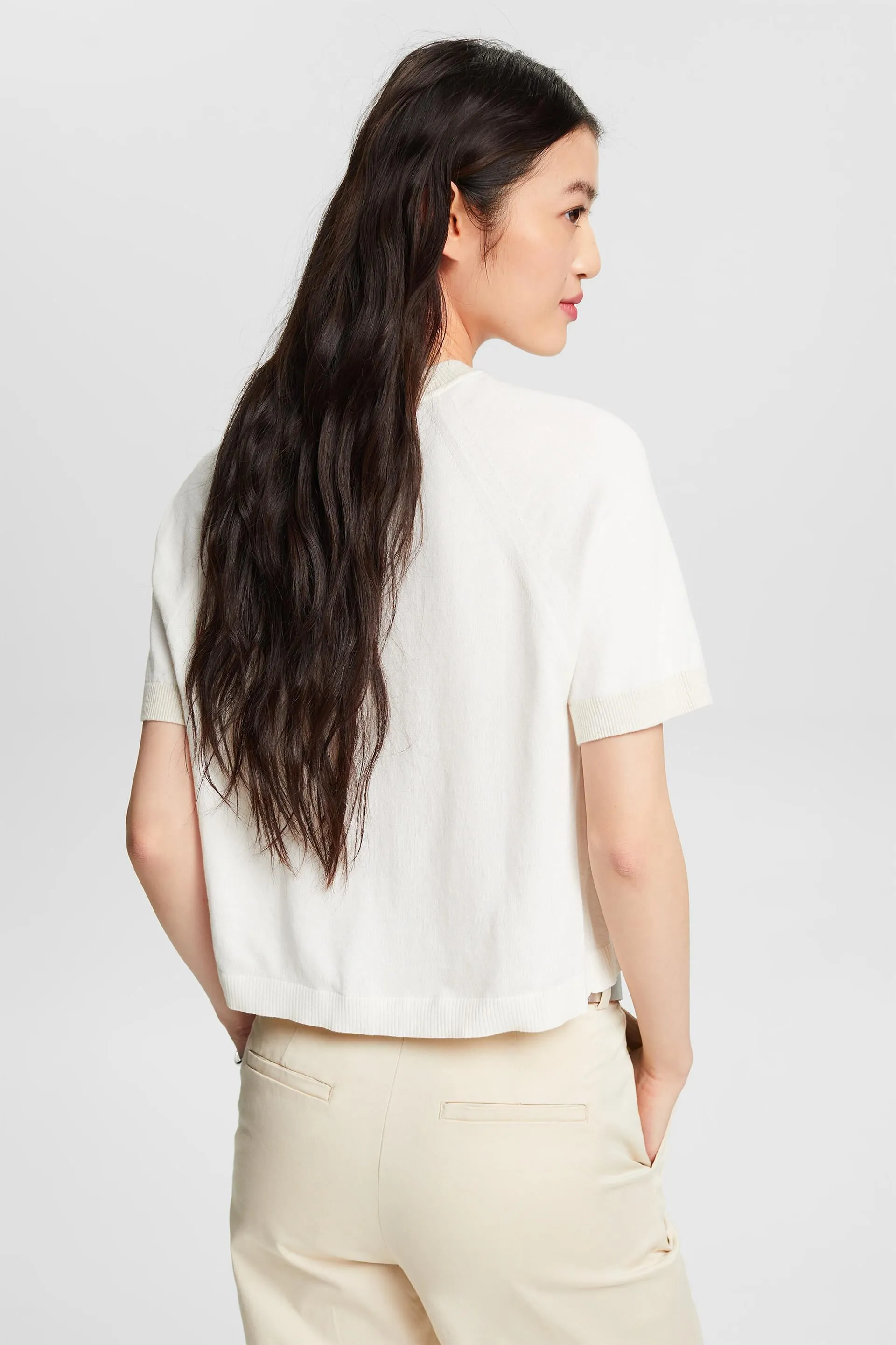 Pullover a maniche corte bicolore