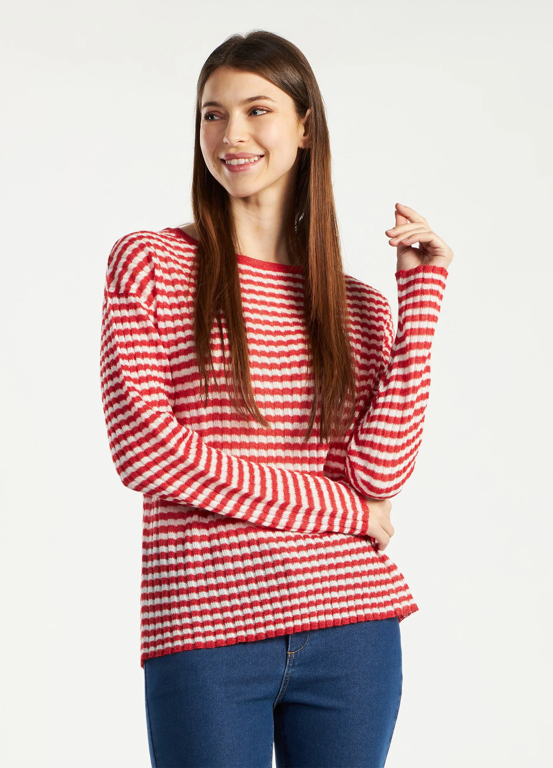 Pullover a righe effetto shiny stripe donna