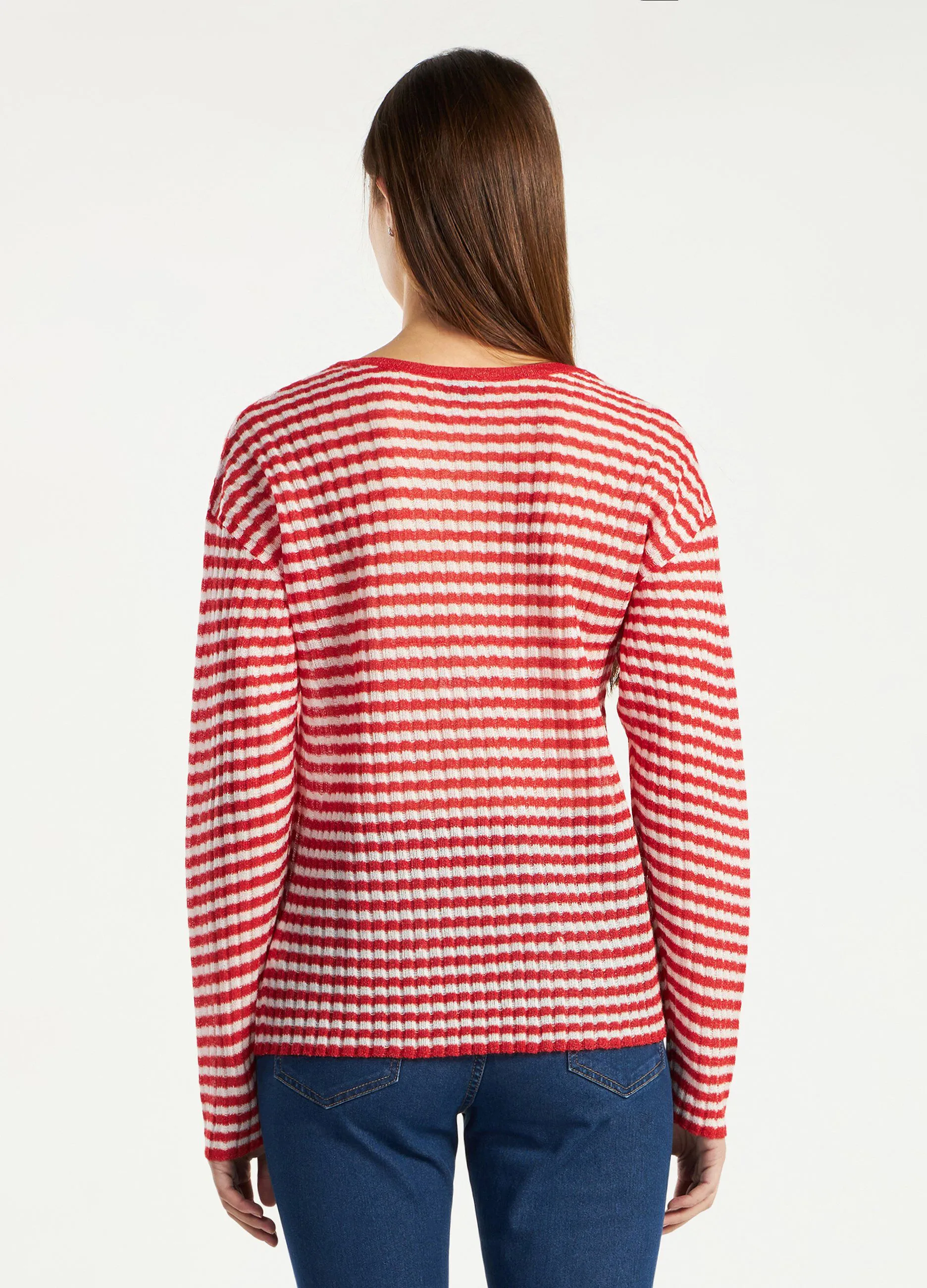Pullover a righe effetto shiny stripe donna