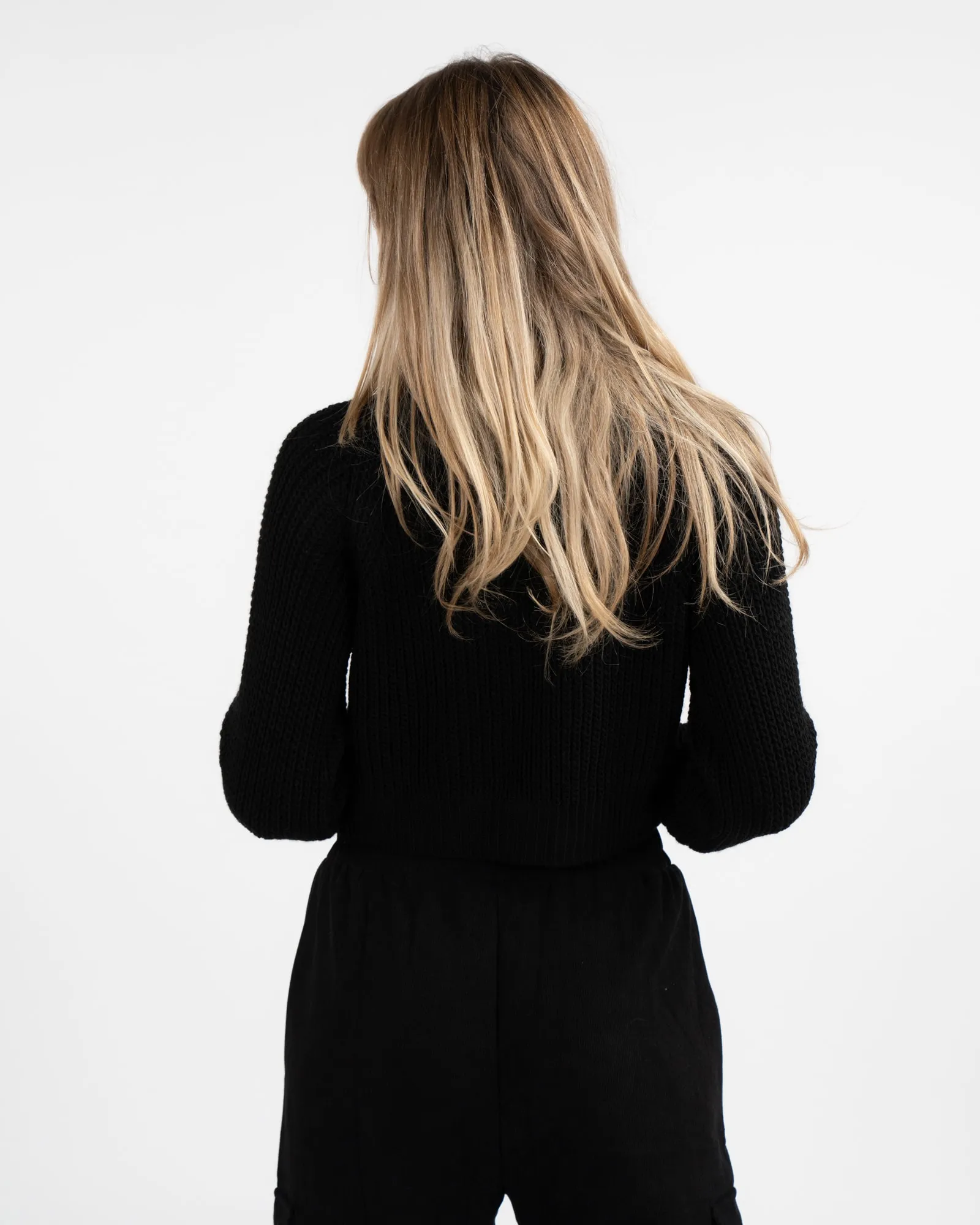 Pullover con perline - NERO