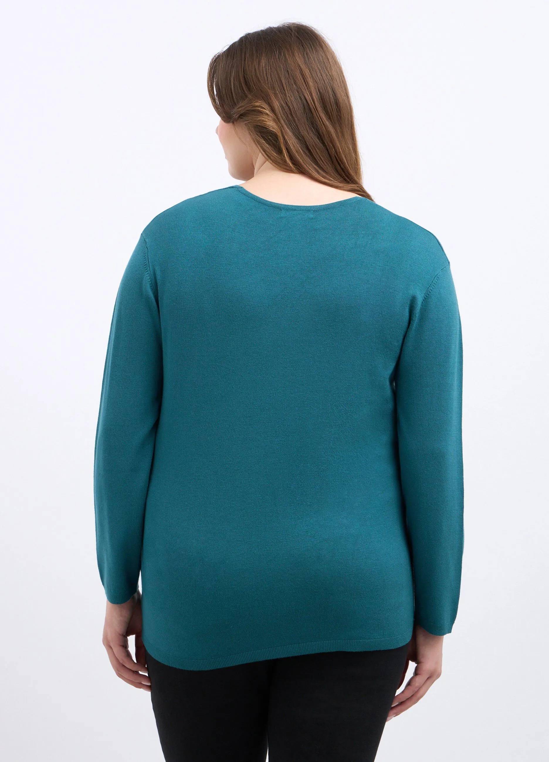 Pullover curvy con scollo a V donna