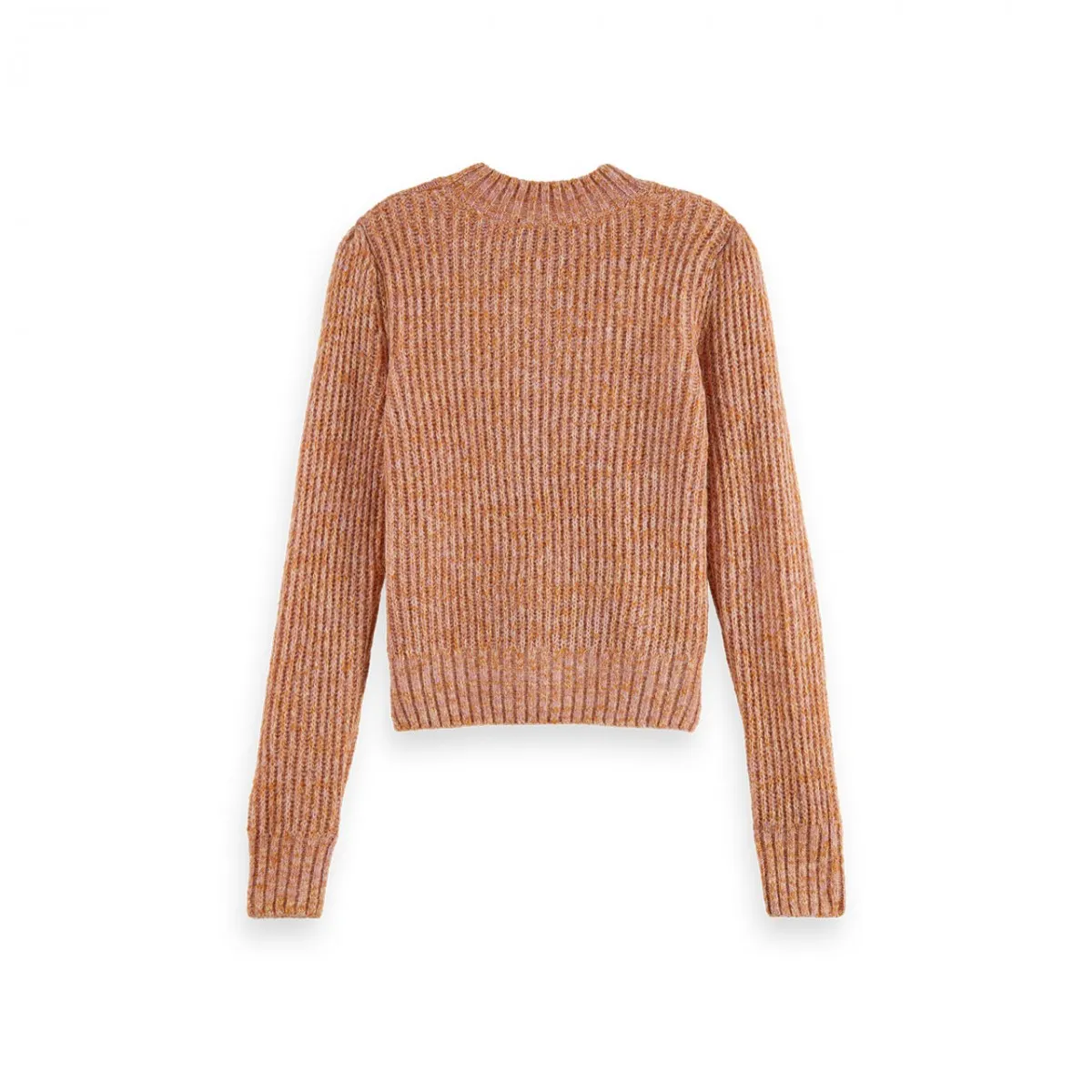 Pullover Girocollo Con Maniche A Sbuffo, Arancio