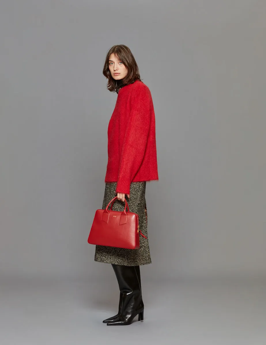 pullover girocollo fluffy red