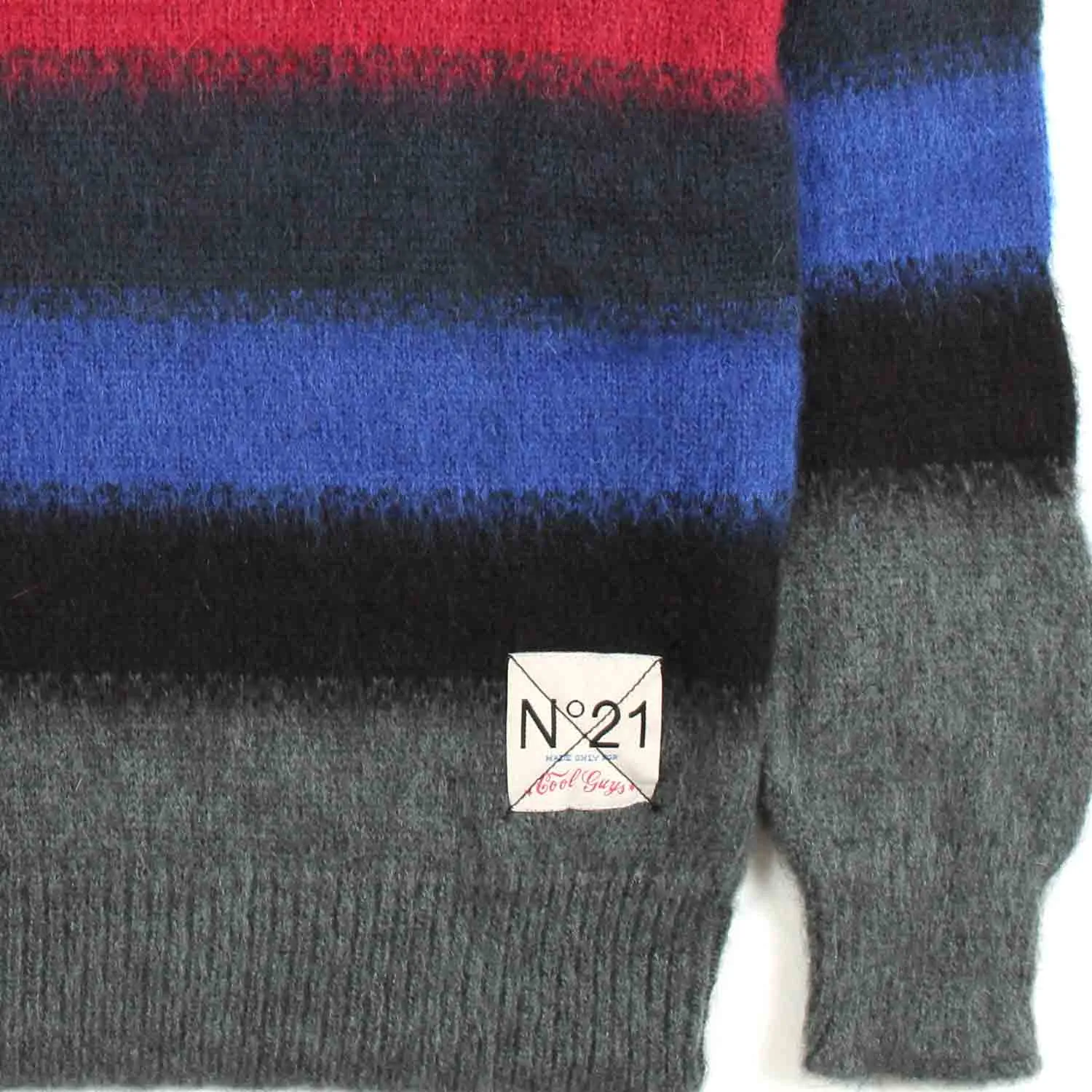 Pullover No-Gender Grigia A Strisce Multicolor