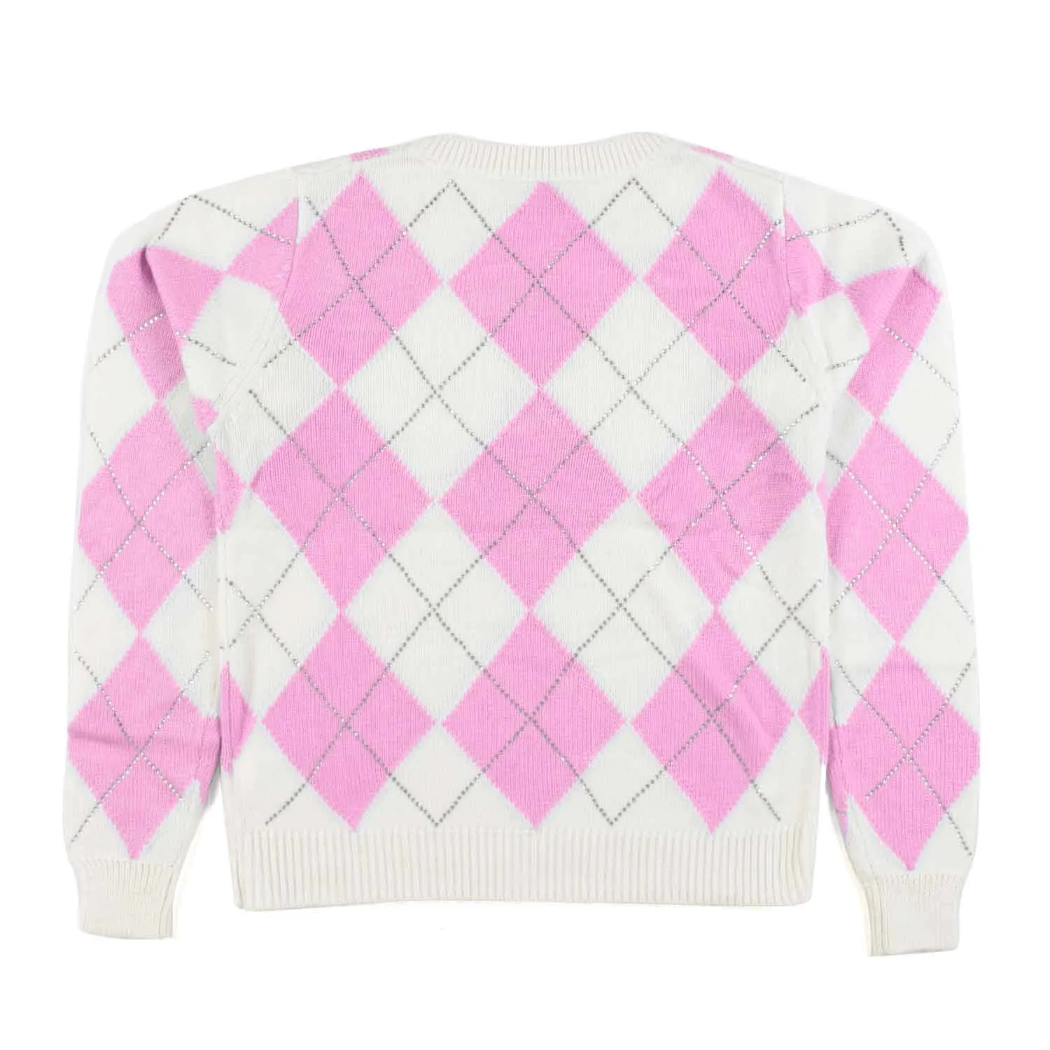 Pullover Panna E Rosa A Rombi