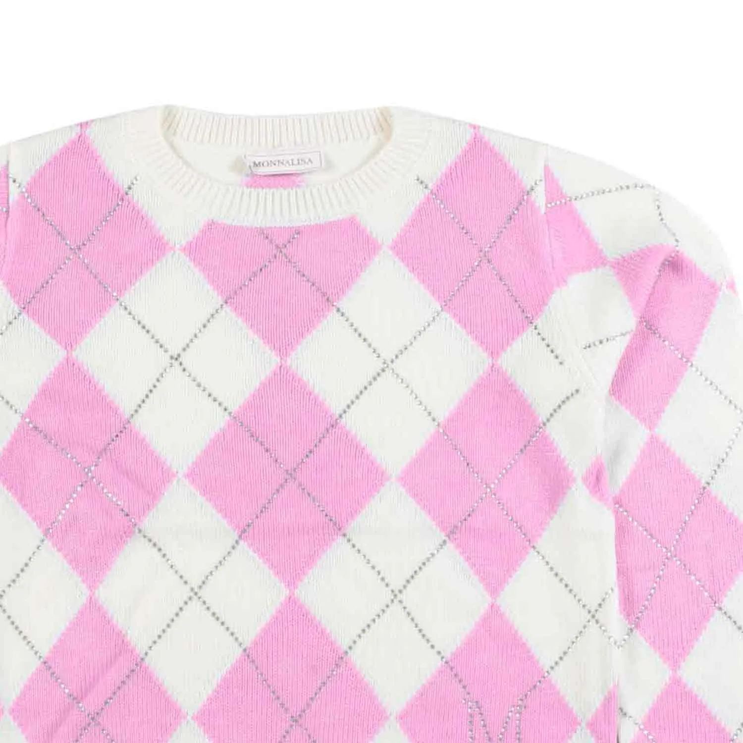 Pullover Panna E Rosa A Rombi