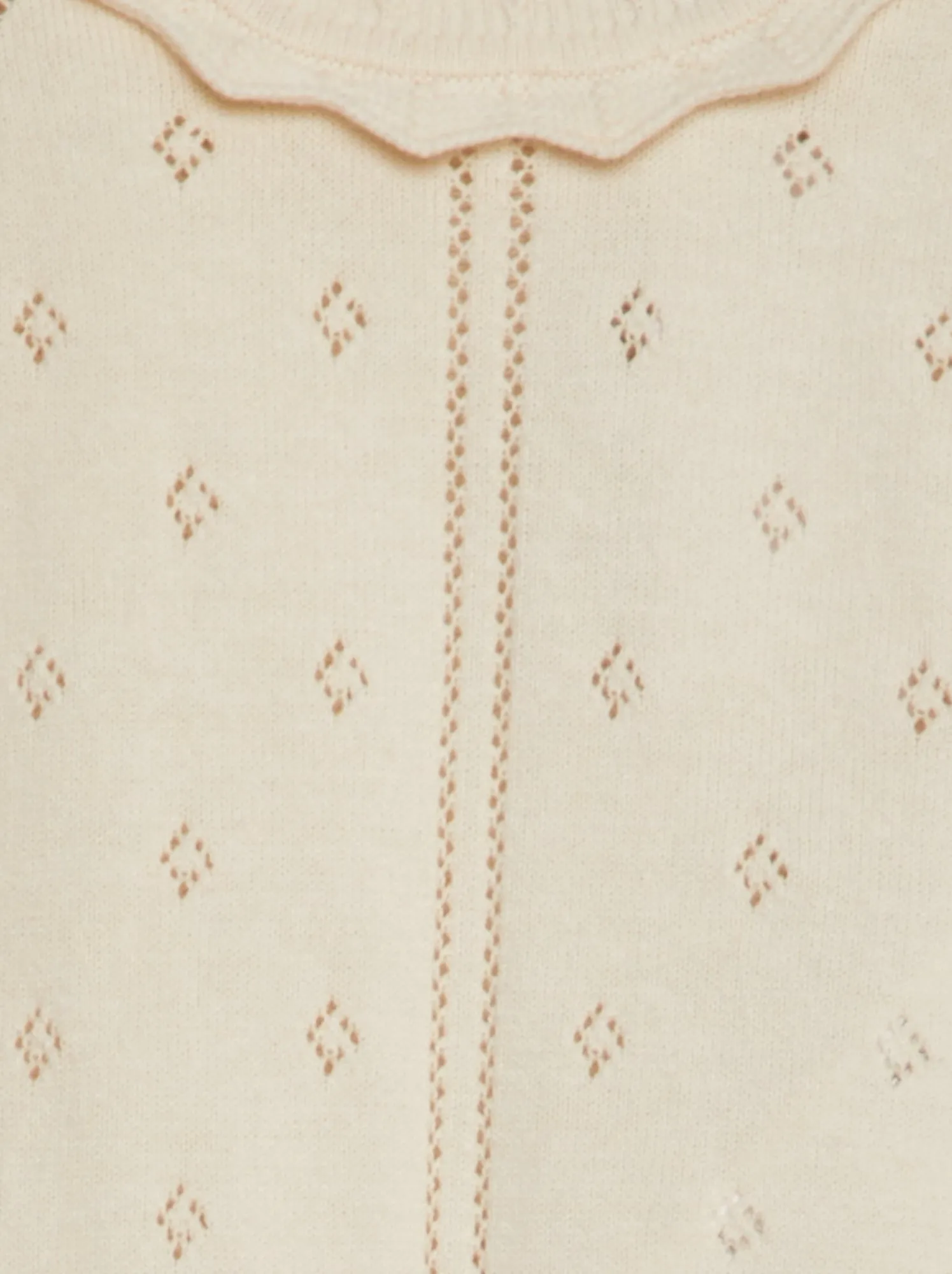 Pullover traforato con maniche a palloncino - BIANCO