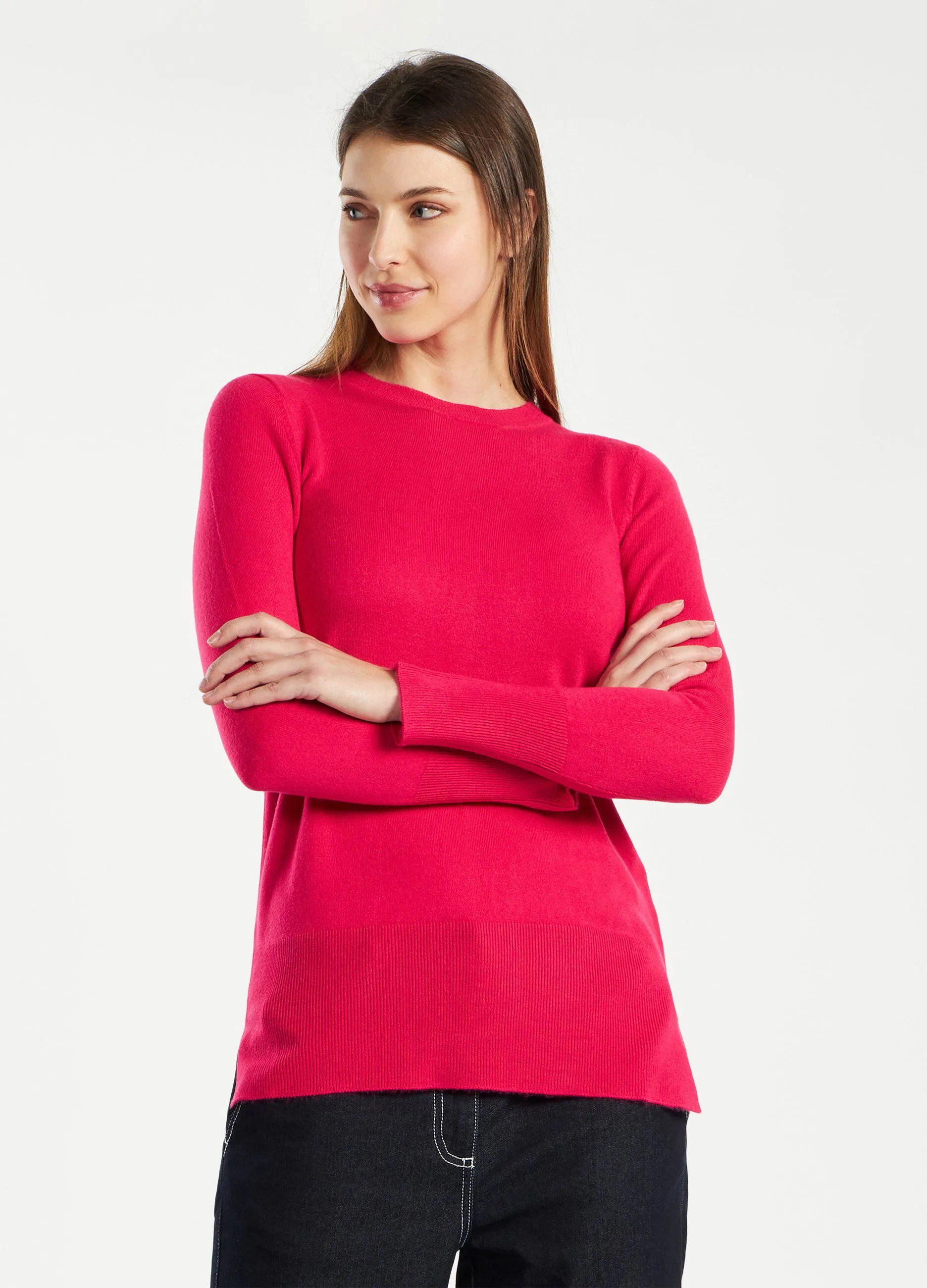 Pullover tricot a girocollo donna