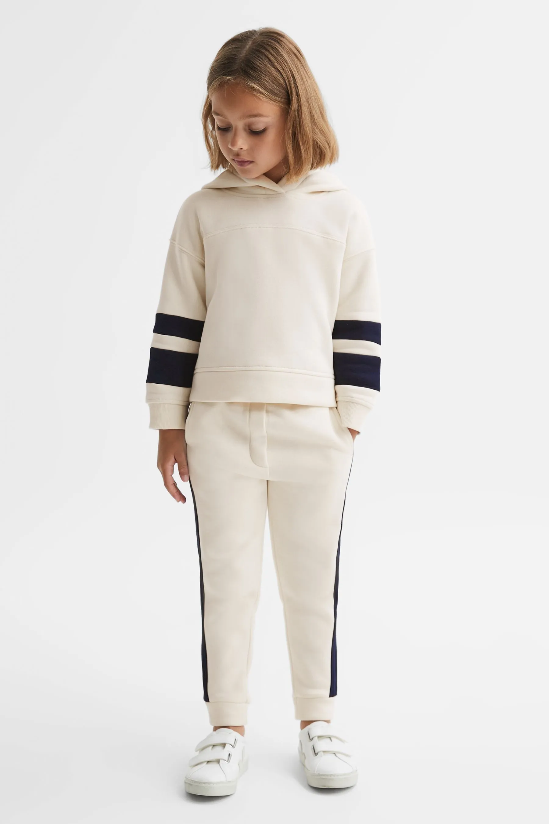 Reiss - Cara - Completo Blend con cappuccio e Pantaloni da jogging in cotone a blocchi di colore    
