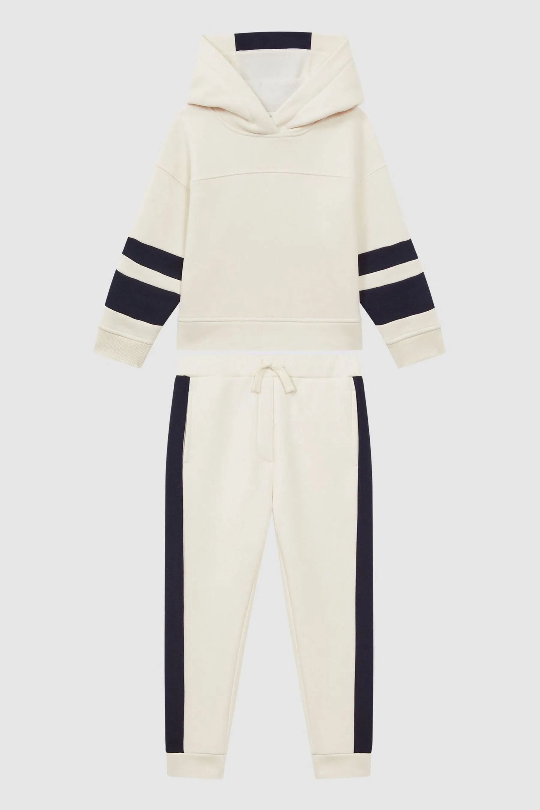 Reiss - Cara - Completo Blend con cappuccio e Pantaloni da jogging in cotone a blocchi di colore    