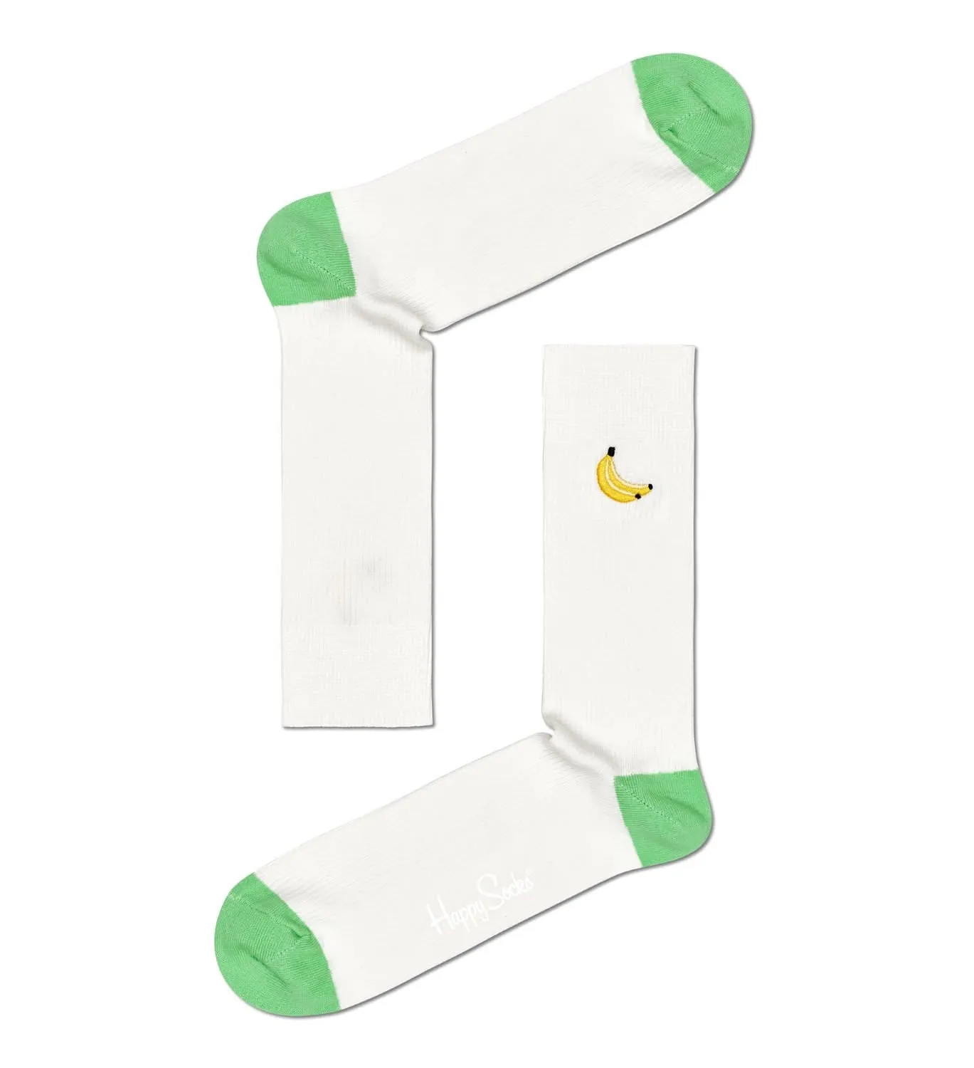 Ribbed Embroidery Banana Sock 1000