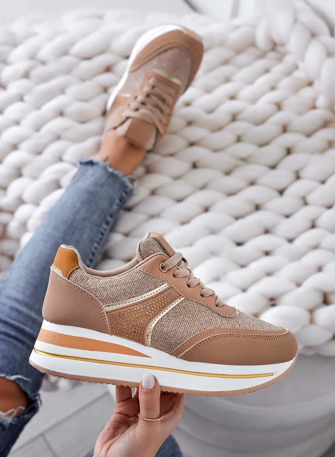 RILEY - Sneakers fango con inserti glitter