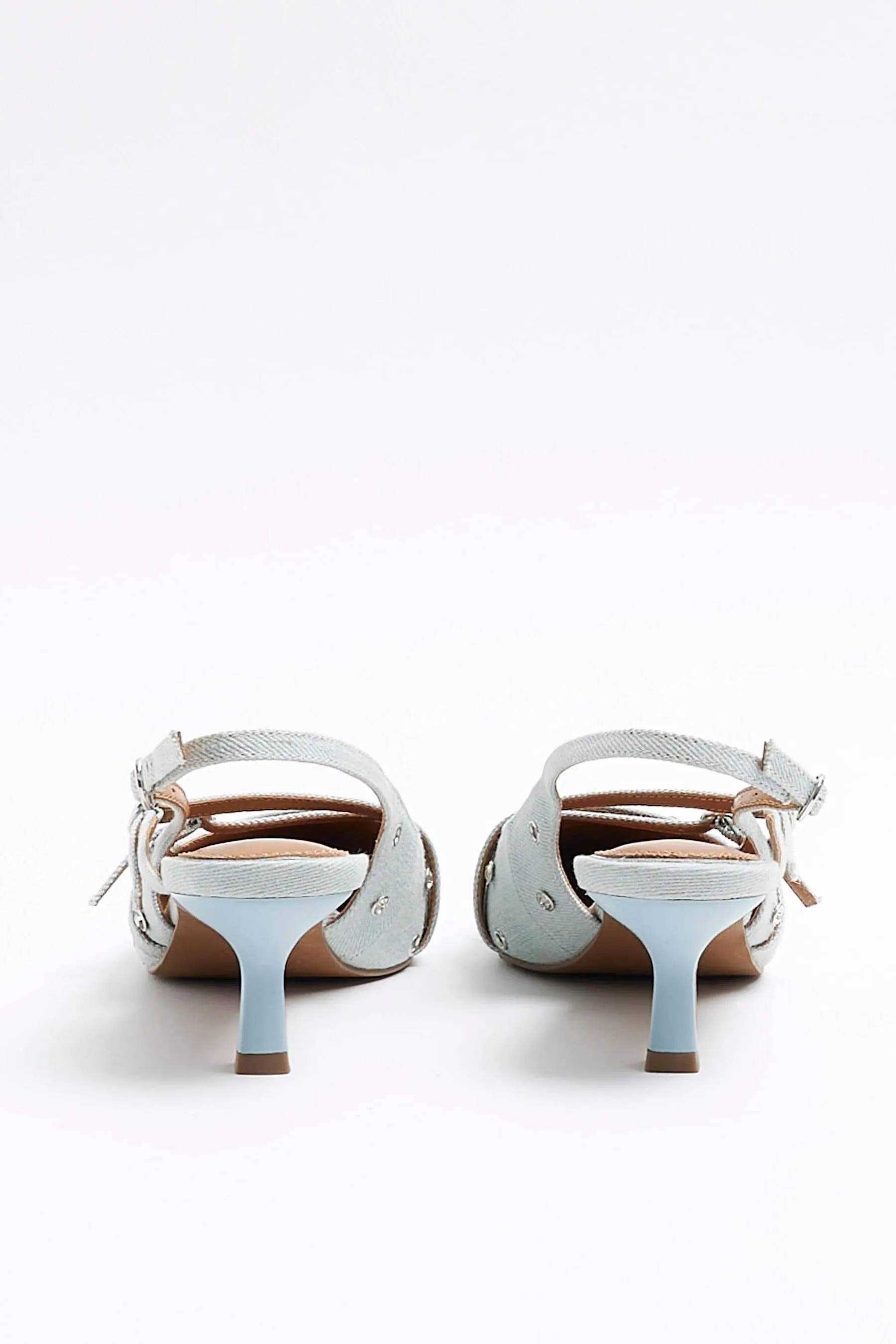 River Island Denim - Décolleté Scarpe con cinturino posteriore e fibbia decorata