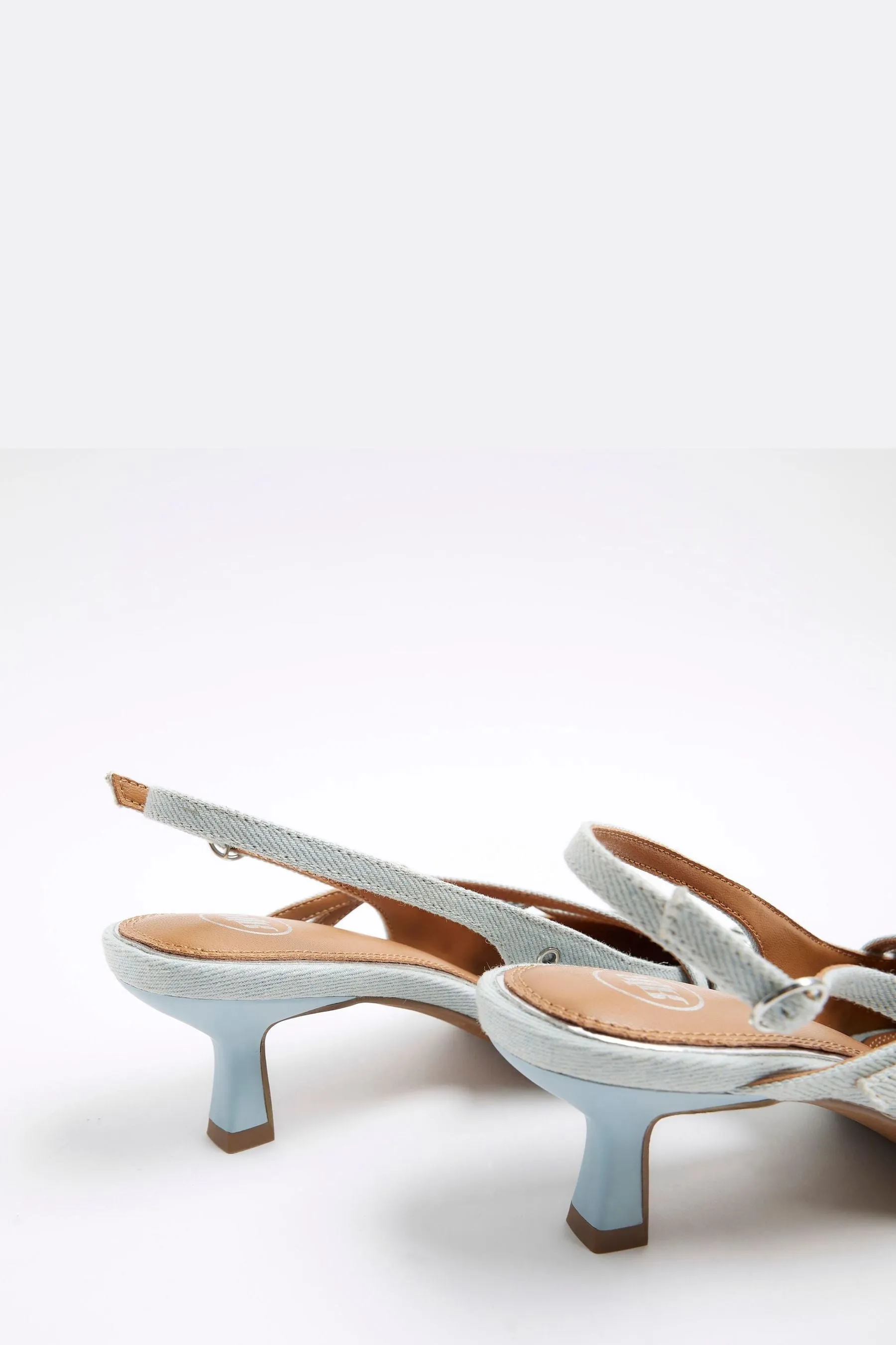 River Island Denim - Décolleté Scarpe con cinturino posteriore e fibbia decorata