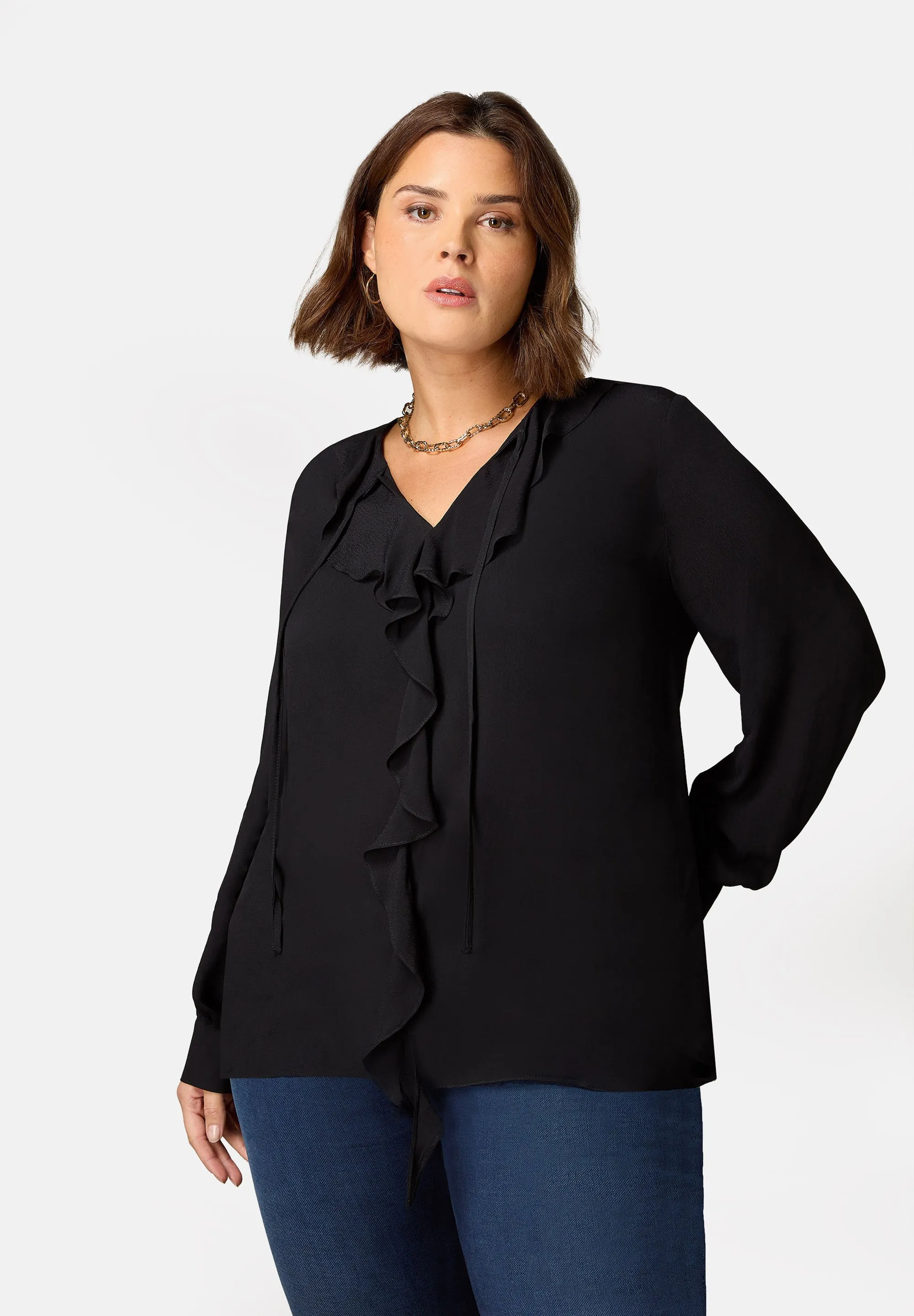 RUFFLE FRONT  - Camicetta