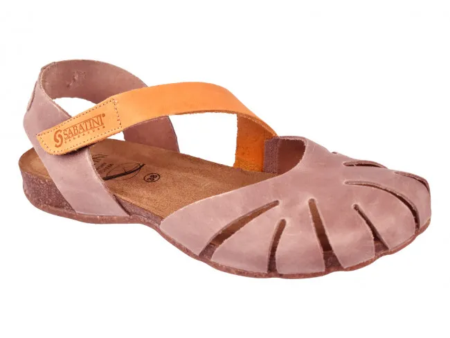 SABATINI SANDALI IN PELLE DONNA ESTATE 4603 G88L8  PUNTA CHIUSA BEIGE - ARANCIO