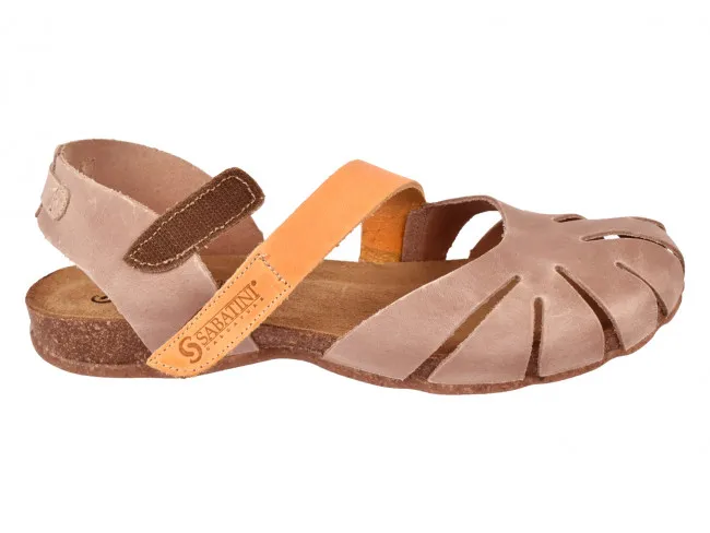SABATINI SANDALI IN PELLE DONNA ESTATE 4603 G88L8  PUNTA CHIUSA BEIGE - ARANCIO