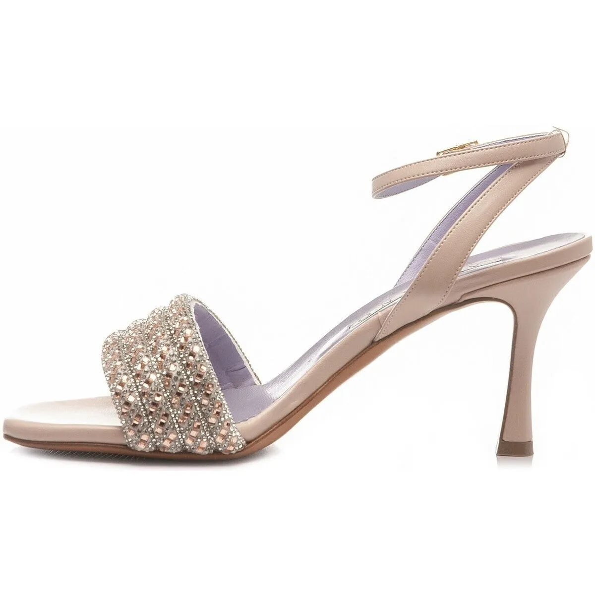 SANDALI FASCIA STRASS CIPRIA E ARGENTO