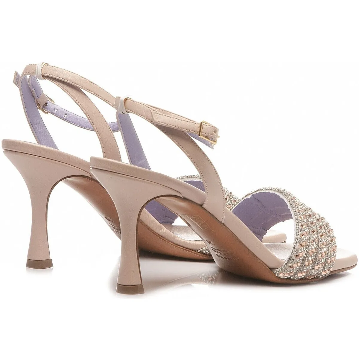 SANDALI FASCIA STRASS CIPRIA E ARGENTO