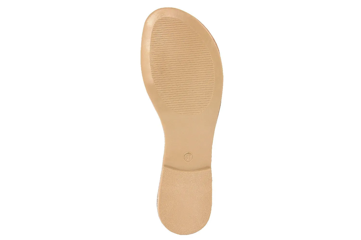 Sandali Flat Made in Italy in pelle colore Cuoio