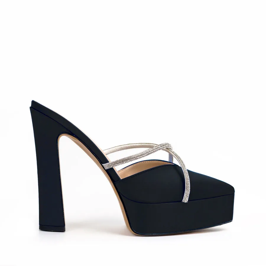 Sandalo sabot raso nero – COD. 39534 