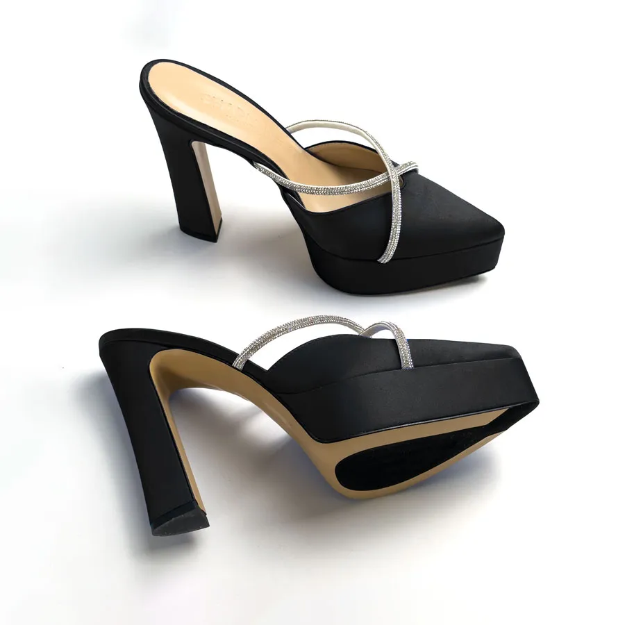 Sandalo sabot raso nero – COD. 39534 