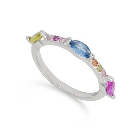 SARNIORO Anello donna in argento 925 con zirconi multicolor