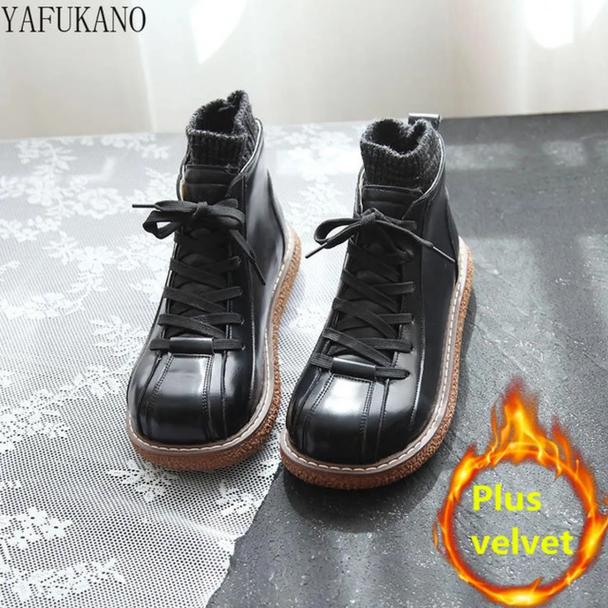 Scarpe a testa larga in velluto Stivali da donna in velluto Scarpe a testa larga in lana Stivali da donna in lana Stivali da don