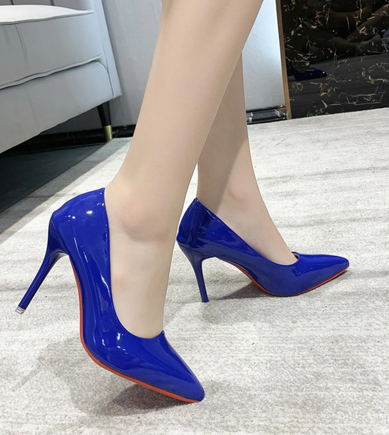 Scarpe con tacco alto da donna Scarpe con punta a spillo a bocca bassa Scarpe singole Taglie forti 3543 Scarpe eleganti da lavor