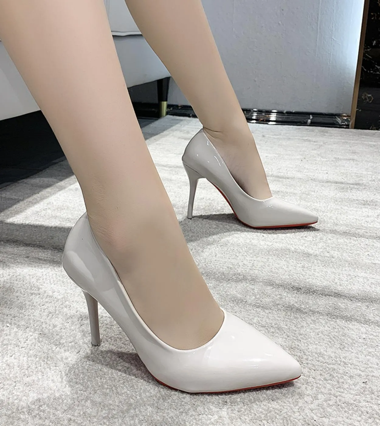 Scarpe con tacco alto da donna Scarpe con punta a spillo a bocca bassa Scarpe singole Taglie forti 3543 Scarpe eleganti da lavor
