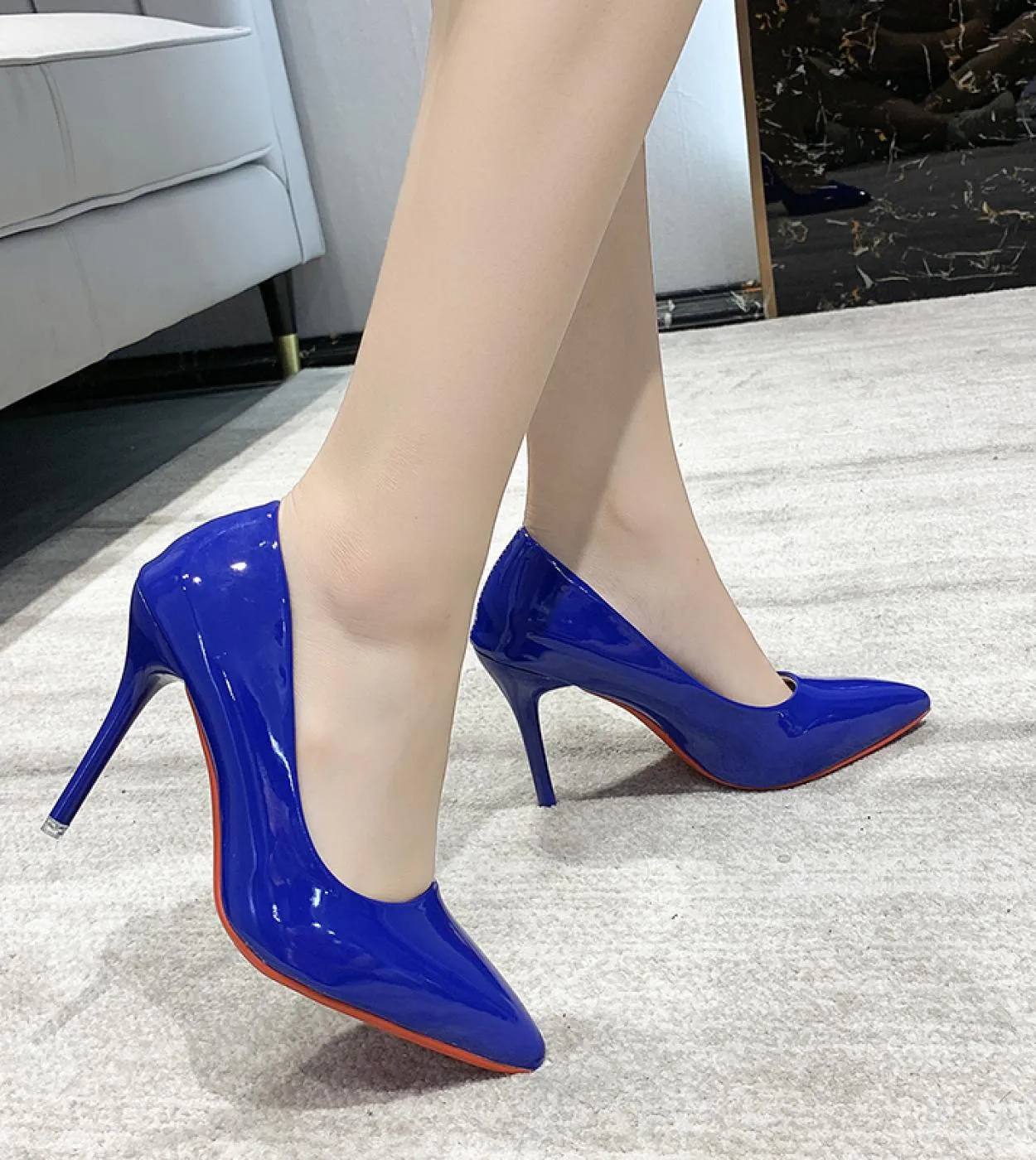 Scarpe con tacco alto da donna Scarpe con punta a spillo a bocca bassa Scarpe singole Taglie forti 3543 Scarpe eleganti da lavor