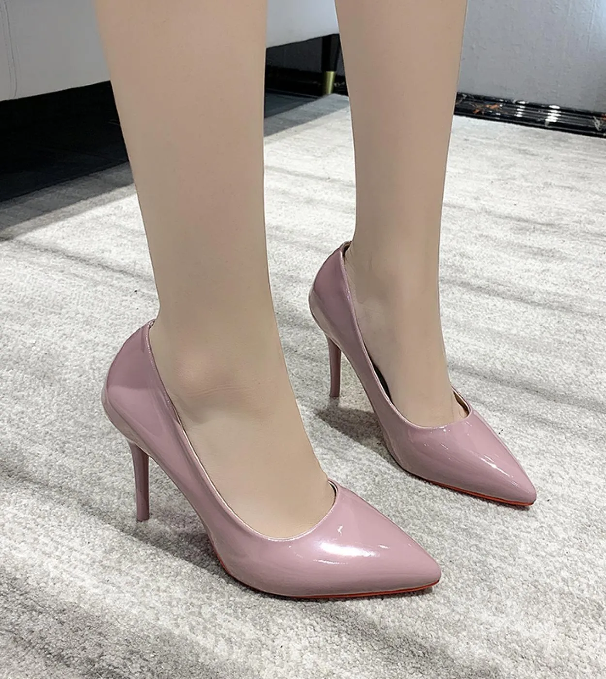 Scarpe con tacco alto da donna Scarpe con punta a spillo a bocca bassa Scarpe singole Taglie forti 3543 Scarpe eleganti da lavor