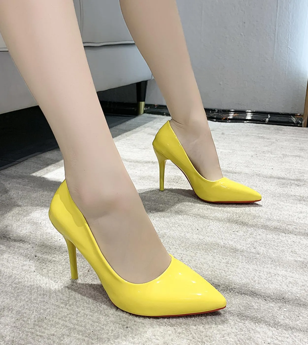 Scarpe con tacco alto da donna Scarpe con punta a spillo a bocca bassa Scarpe singole Taglie forti 3543 Scarpe eleganti da lavor