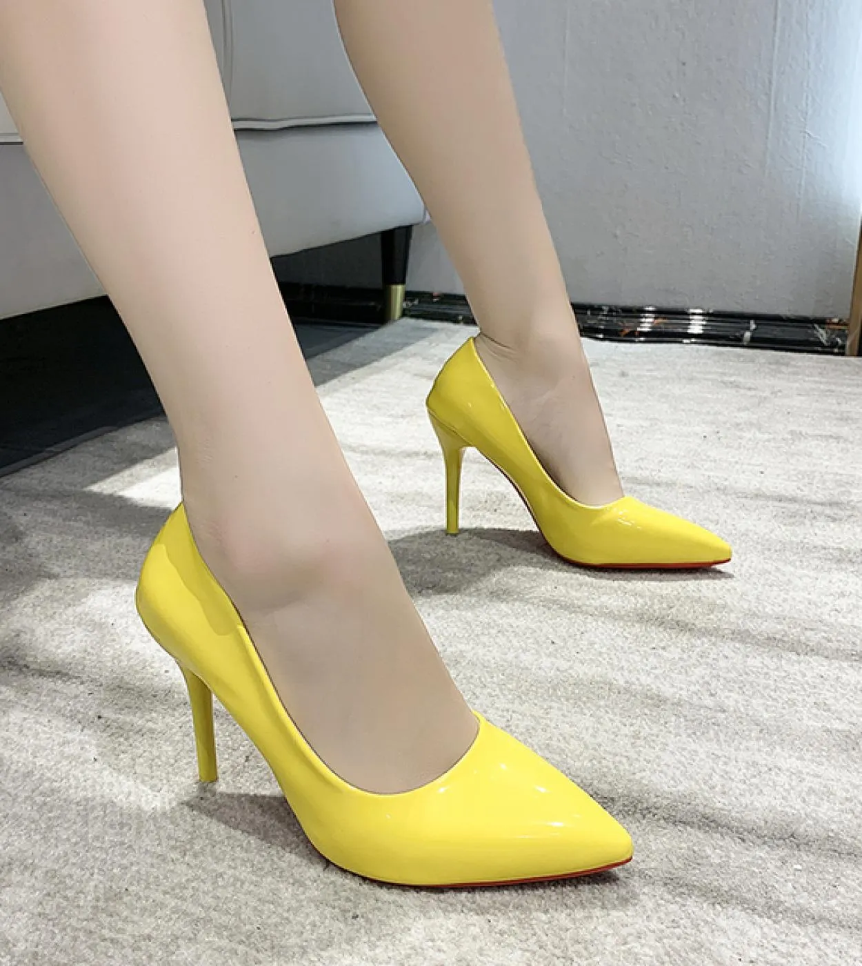 Scarpe con tacco alto da donna Scarpe con punta a spillo a bocca bassa Scarpe singole Taglie forti 3543 Scarpe eleganti da lavor