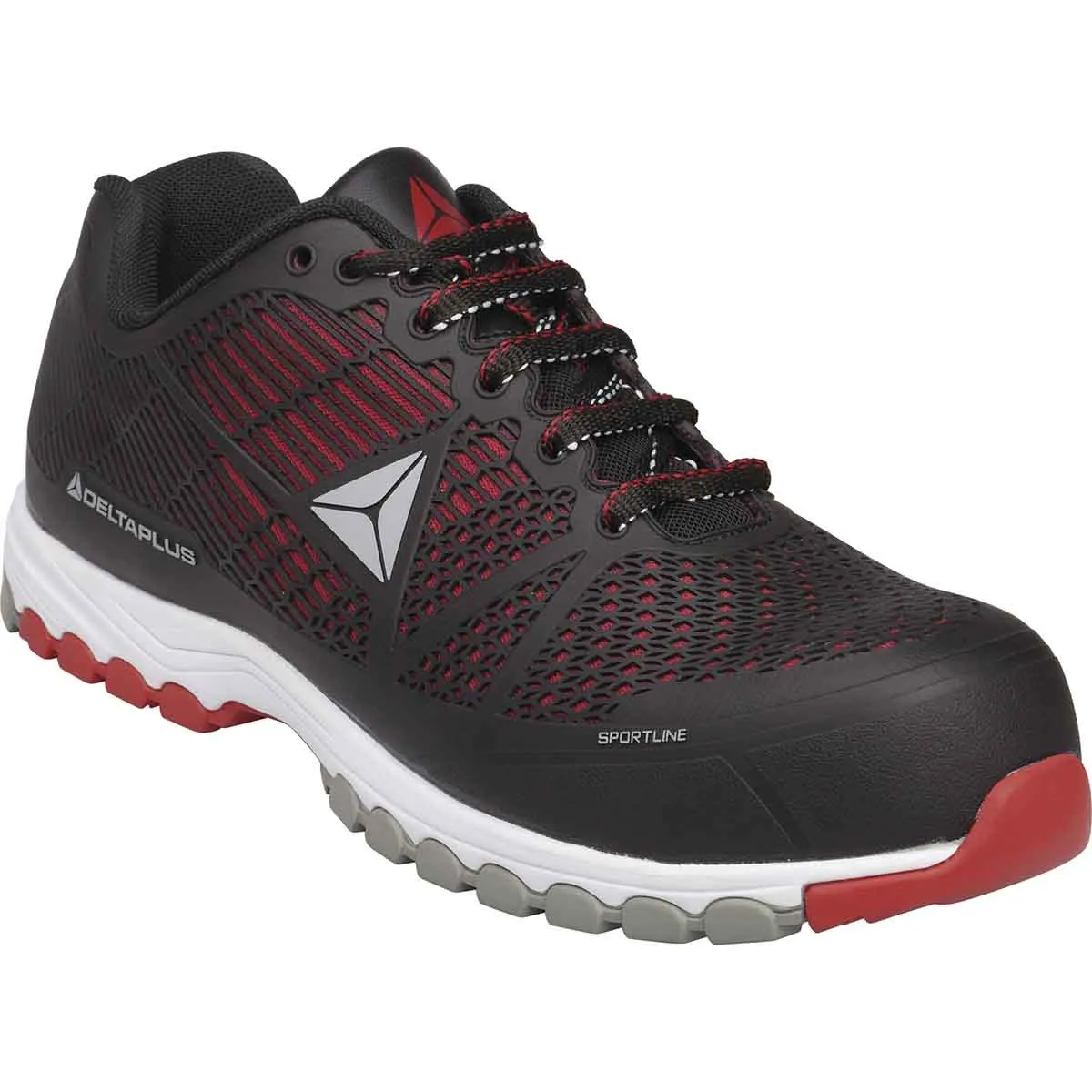 Scarpe sportive antinfortunistiche S1P Delta Plus DELTA tg. 47, col. Nero/Rosso, con puntale di sicurezza