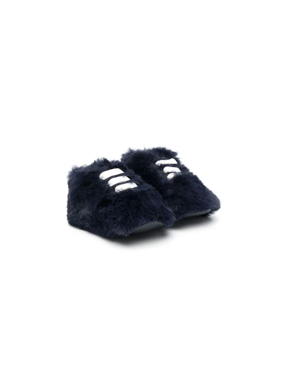 Scarpine primi passi per neonati Montelpare Tradition blu in finta pelliccia