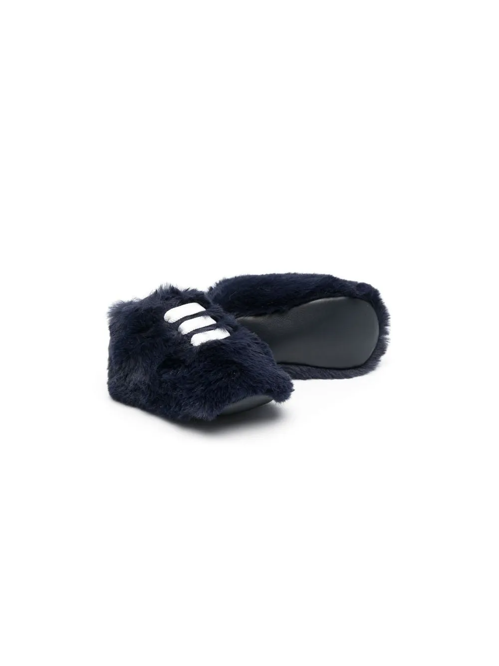 Scarpine primi passi per neonati Montelpare Tradition blu in finta pelliccia